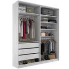 Closet Solteiro Guarda Roupa Sem Porta 159cm 3 Gavetas MDF Pisa R02 Branco - Lyam Decor
