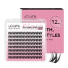 Clusters de cílios uCoolMe Flora Lash 12 mm D Curl 0,05 mm preto