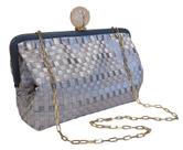 Clutch Dina - Bolsa de Gorgurão e Cetim com Fecho de Pedra