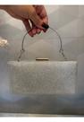 Clutch Festa Prata com brilho e detalhes prata tamanho:Único