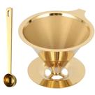 COADOR De Café ECOLÓGICO Aço Inox Ultrafino Sem Uso De Papel + Dosador 5ml DOURADO