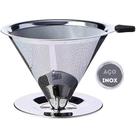 Coador de Café Inox Filtro Reutilizavel Malha Inox Fina com Alça Silicone N102 - Sq - So Qualidade