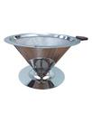 Coador De Café Reutilizável Inox Funil 125 mm Com Base Agroprime ( YJ 1454ª1)