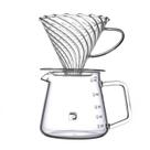 Coador e Jarra De Vidro Borossilicato Passador de Café V60 500ml Kit Preparo para Café