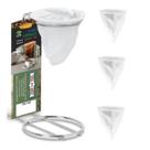 Coador Mini Para Café Chá Com Coador De Pano + 3 Refil