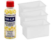 Coalho Hala 200ml e 3 Formas Para Queijo Mussarela 500g