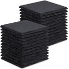 Coasters GOH DODD Slate Drink, 24 peças, 10 cm, quadradas, pretas