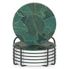 Coasters Nipichsha Cute Absorvente Ceramic com suporte, conjunto de 6