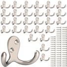 Coat Hooks iBosins Heavy Duty Double Pin montados na parede x28 Coat Hooks iBosins Heavy Duty Double Pin montados na parede x28