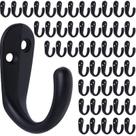 Coat Hooks iBosins montados na parede, pino único, 50 unidades, preto Coat Hooks iBosins montados na parede, pino único, 50 unidades, preto