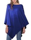 Coat Miss Shorthair Shawl Wrap Poncho azul 100 cm de comprimento Coat Miss Shorthair Shawl Wrap Poncho azul 100 cm de comprimento