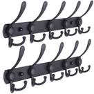 Coat Rack Deap, montado na parede, 5 ganchos em aço inoxidável, pacote com 2