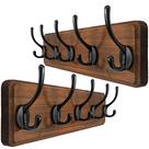Coat Rack Wall Mount WEBI de 16 furos rústico com 5 ganchos e 2 pacotes