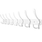 Coat Rack Wall Mount WEBI Long 8 Tri Hooks 30 cm Hook Rail branco