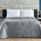 Coberdrom Allure Queen Dupla Face Manta Plush + Malha 1 Peça - Cinza