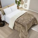Coberdrom Apollo King Sherpa Pele de Carneiro + Manta Flannel - Bege