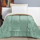Coberdrom Apollo Solteiro Sherpa Manta Flannel Toque Lã de Carneiro - Verde Alecrim