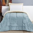 Coberdrom Casa Scarpa Apollo Solteiro Sherpa Manta Flannel Toque Lã De Carneiro - Azul Quartzo
