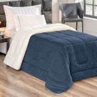 Coberdrom Casal Dupla Face com Sherpa e Porta Travesseiros em Manta Soft 2,20m x 2,40m