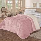 Coberdrom Casal Queen Manta Flannel Rosê e Sherpa Quente Top Coberdrom Casal Queen Manta Flannel Rosê e Sherpa Quente Top