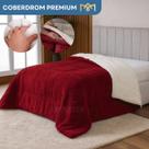 Coberdrom Casal Sherpa Queen Dupla Face Premium pele de carneiro Super Macio , luxuoso e aconchegante , 2,20,.2,40 vermelho e branco