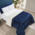 Coberdrom Cobertor Meggy Poá Solteiro Sherpa Manta Flannel Bolinhas - Azul Marinho Coberdrom Cobertor Meggy Poá Solteiro Sherpa Manta Flannel Bolinhas - Azul Marinho