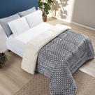 Coberdrom Cobertor Meggy Poá Solteiro Sherpa Manta Flannel Bolinhas - Cinza