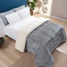 Coberdrom Cobertor Meggy Poá Solteiro Sherpa Manta Flannel Bolinhas - Cinza