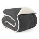 Coberdrom Cobertor Queen 1 Peça Maya Manta Soft e Sherpa de Carneiro 100% Poliéster - Cinza