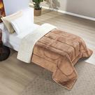 Coberdrom Diamond Solteiro Sherpa Com Manta Flannel 01 Peça - Caramelo Apricot - 100% Poliéster
