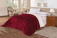 Coberdrom Dupla Face Com Sherpa - Diversas Cores - Cama Queen