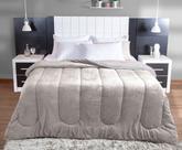 Coberdrom Dupla Face Com Sherpa Liso Queen 2,40mx2,60m Cinza