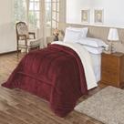 Coberdrom Everest casal king size manta sherpa lã carneiro 1 peça vinho