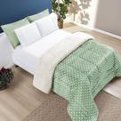 Coberdrom produto desenvolvido com cor Estampado Sherpa E Flannel Petit Poá Solteiro 01 Peça Manta Alta 150g - Salvia