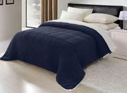 Coberdrom Queen 1 Peca Sherpa Com Manta Soft Azul Marinho