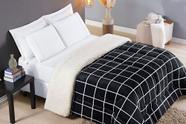 Coberdrom Sherpa e Flannel Austin King Manta 150g 01 Peça - Preto