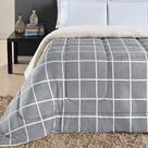 Coberdrom Sherpa E Flannel Austin Solteiro Manta 150g 01 Peça - Cinza