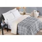 Coberdrom Sherpa E Flannel Austin Solteiro Manta 150g 01 Peça - Cinza