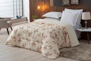 Coberdrom Sherpa/Percal 180 Fios Estampado Solteiro Gran Moratta 01 Peça - Floral Salmão