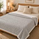 Coberdron casal queen sherpa cinza CLARO E branco pele de carneiro 1,90 x 2,10
