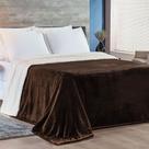 Cobertor Alaska Queen Manta Flannel e Sherpa - Tabaco