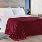 Cobertor Alaska Queen Manta Flannel e Sherpa - Vinho
