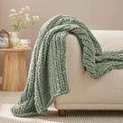 Cobertor Amélie Home Chunky Knit Chenille 40x50cm verde sálvia Cobertor Amélie Home Chunky Knit Chenille 40x50cm verde sálvia