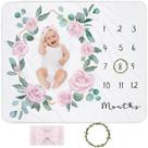 Cobertor Baby Milestone Yoothy 115x100cm Floral Girl