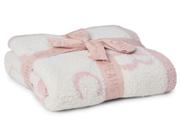 Cobertor Barefoot Dreams CozyChic ABC - Rosa/Creme (30x40cm)