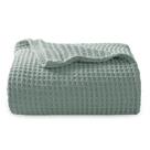 Cobertor Bedsure 100% algodão Twin XL tamanho Waffle Weave verde