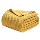 Cobertor Bedsure 100% algodão Waffle Weave King Size Mostarda