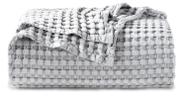 Cobertor Bedsure Cooling Cotton Waffle Twin XL cinza 168x229cm