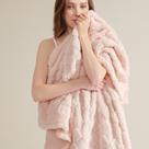 Cobertor Bedsure de lã rosa claro para sofá 150x200cm