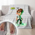 Cobertor Ben 10 Duplo Pele De Carneiro Com Soft 155x240cm